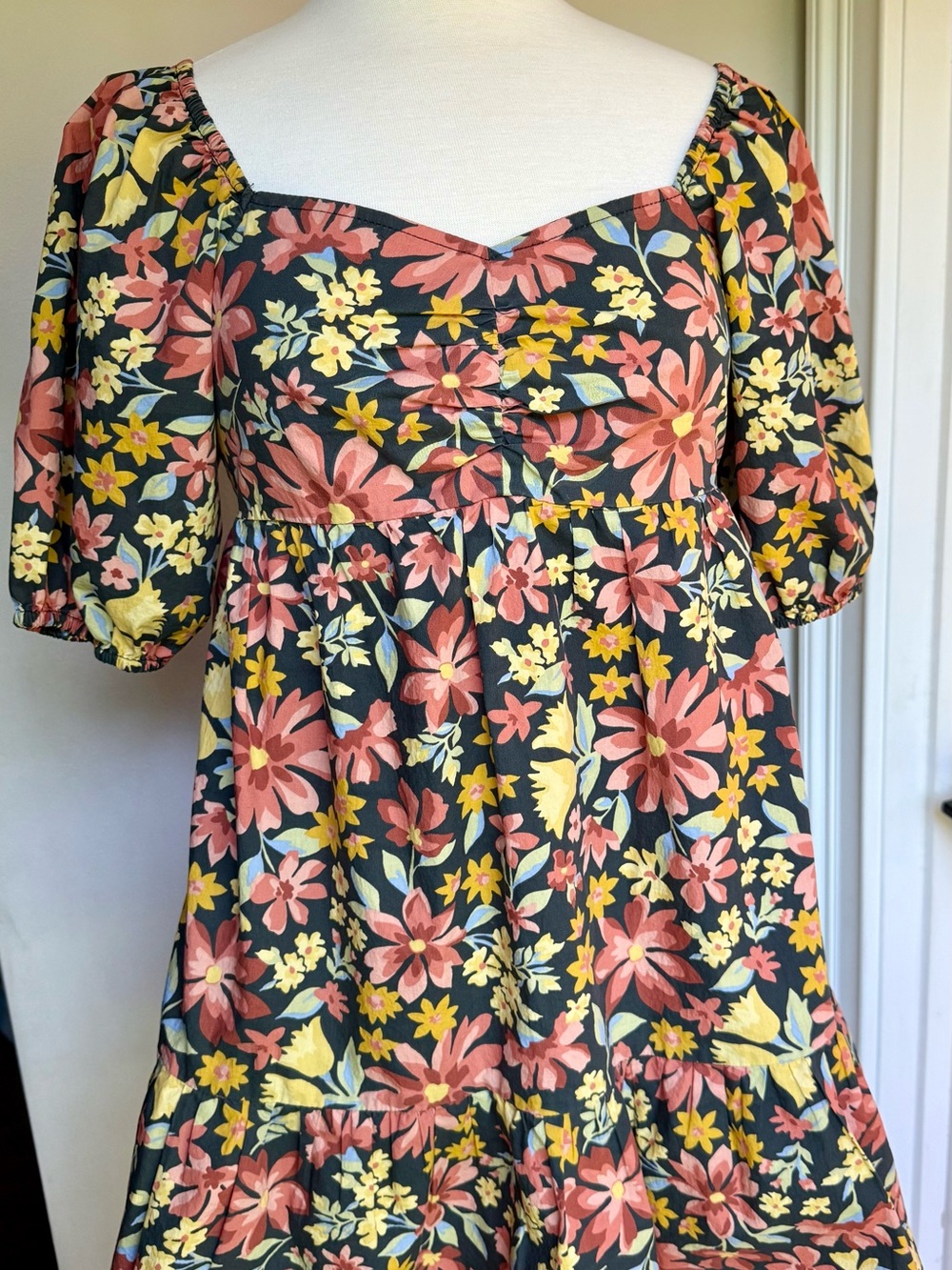 Billabong Black Floral Mini Dress - 100% Cotton